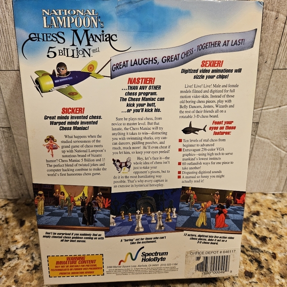 National Lampoon's Chess Maniac 5 Billion and 1 PC Game 3.5" disk IBM Big Box - Picture 8 of 16